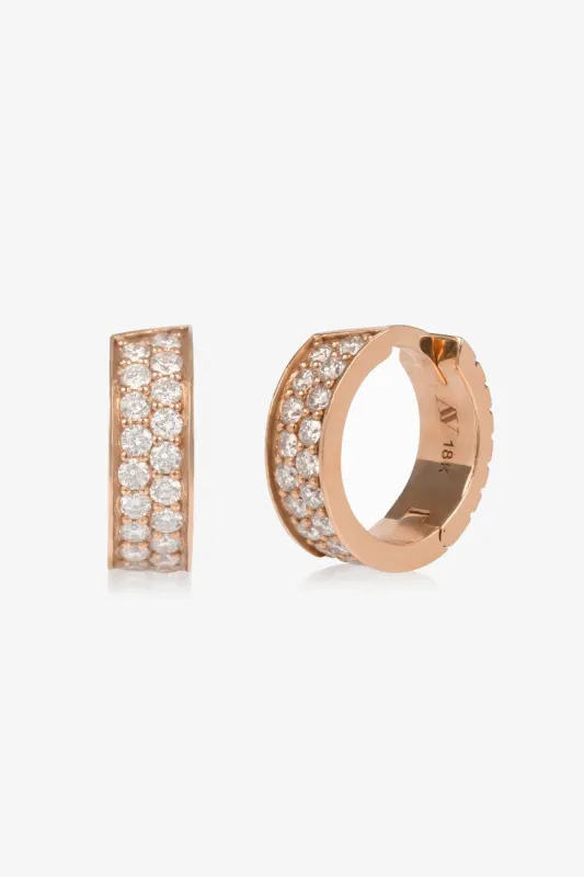 Pavé Diamond Huggies made by SPRWMN