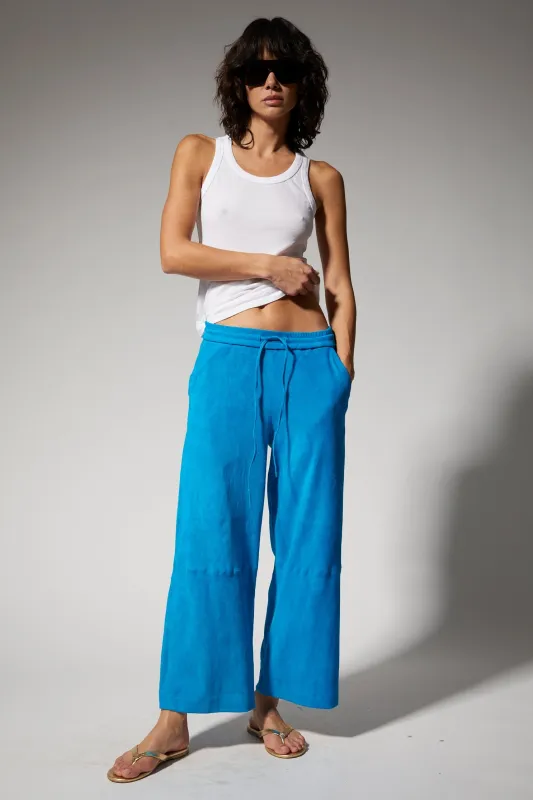 Suede Cropped Baggy Pants made by SPRWMN