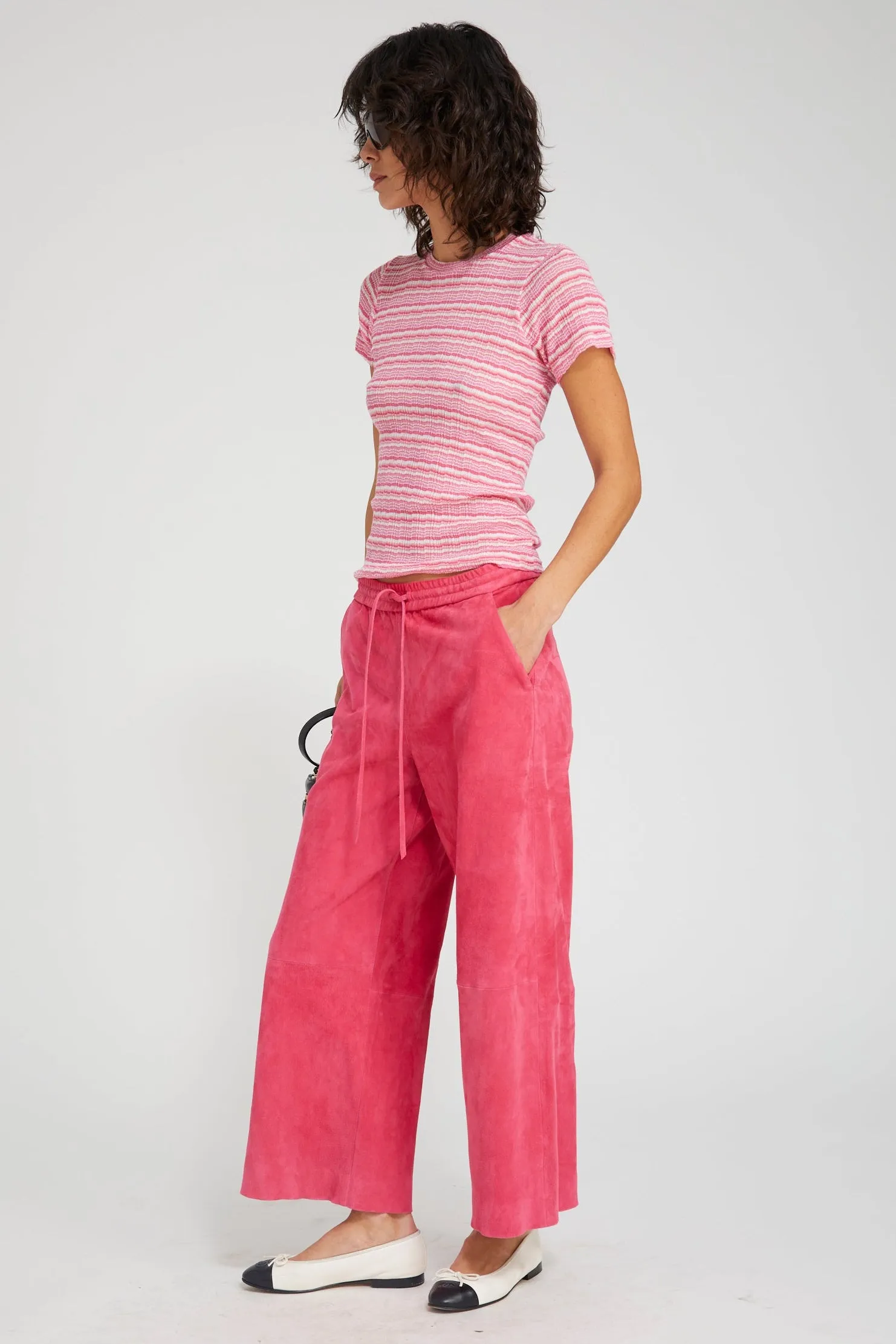 Suede Cropped Baggy Pants sold by SPRWMN product image thumbnail 2