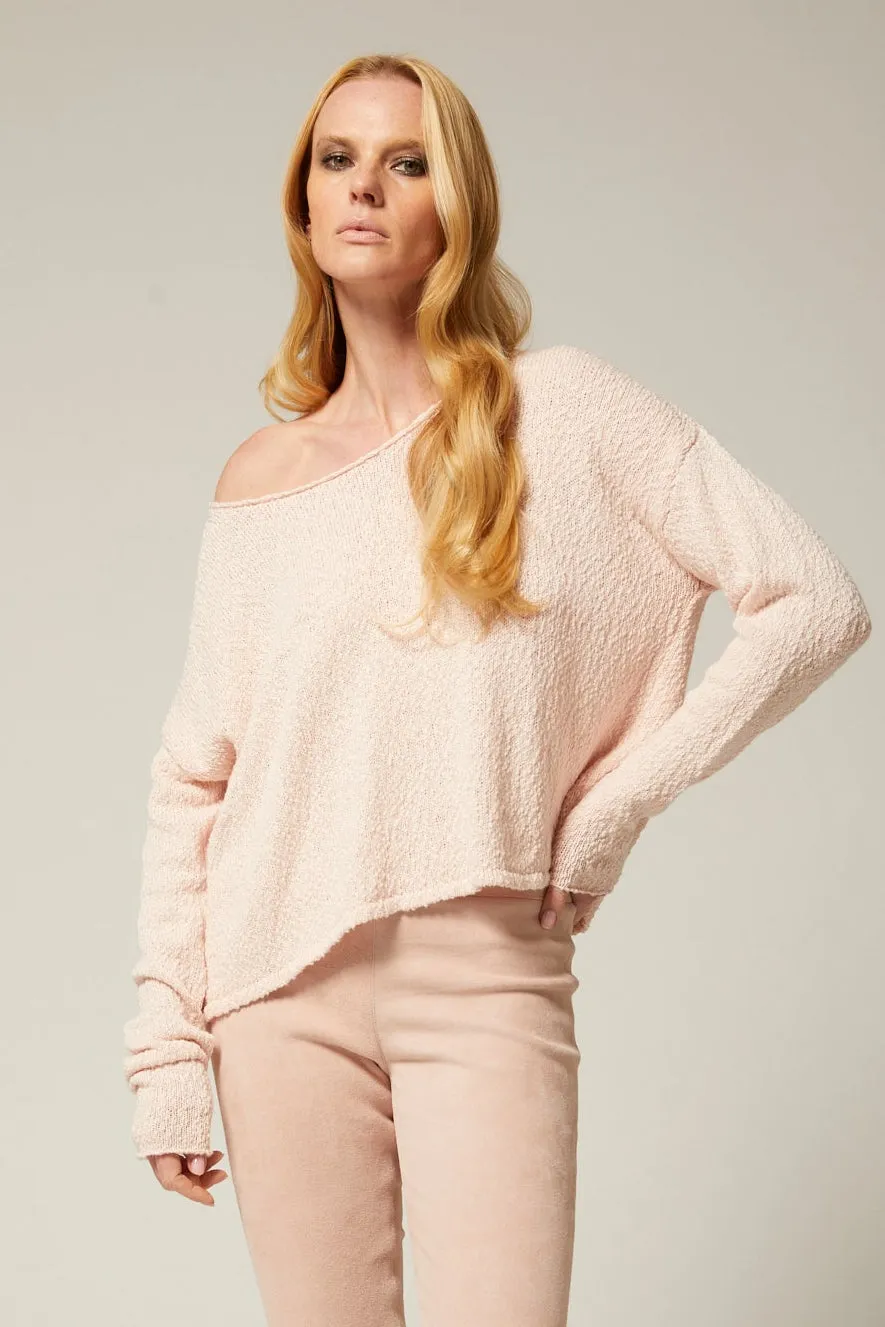 Cotton Bouclé Off Shoulder Sweater sold by SPRWMN