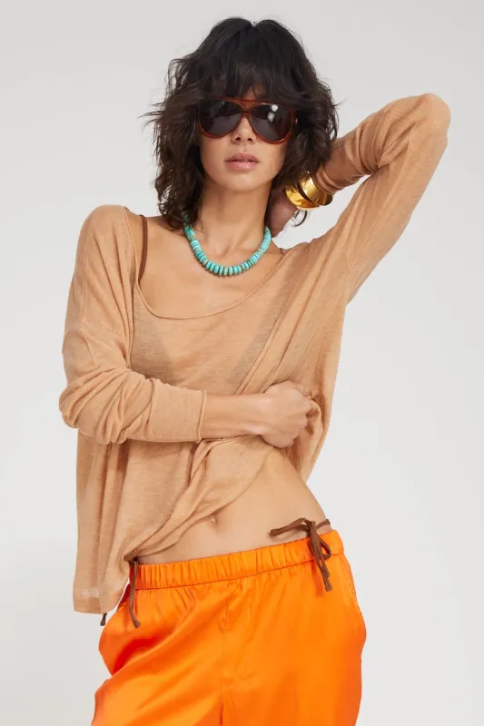 Tissue Off Shoulder Sweater made by SPRWMN