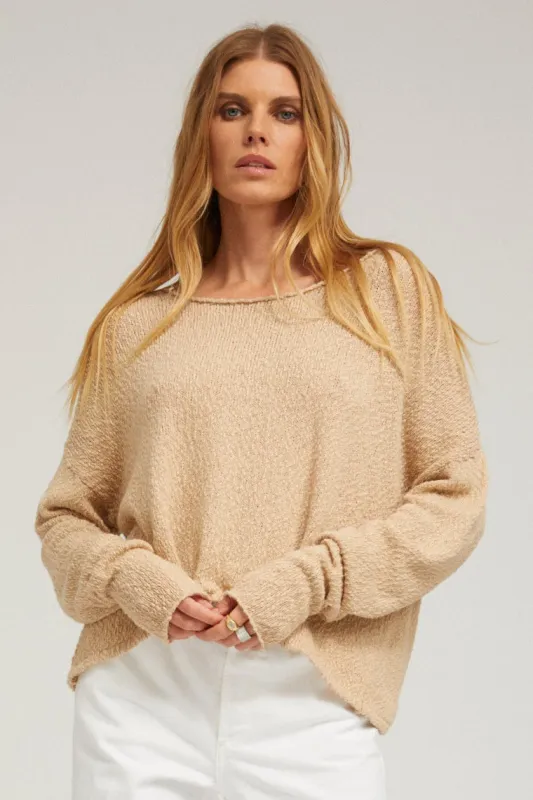 Cotton Bouclé Off Shoulder Sweater made by SPRWMN