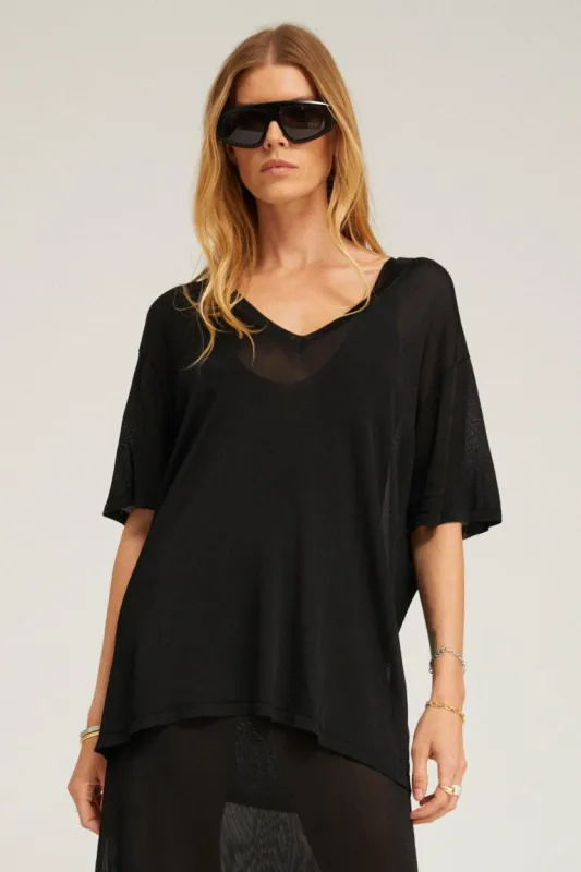 Viscose Jersey V Neck Tee made by SPRWMN