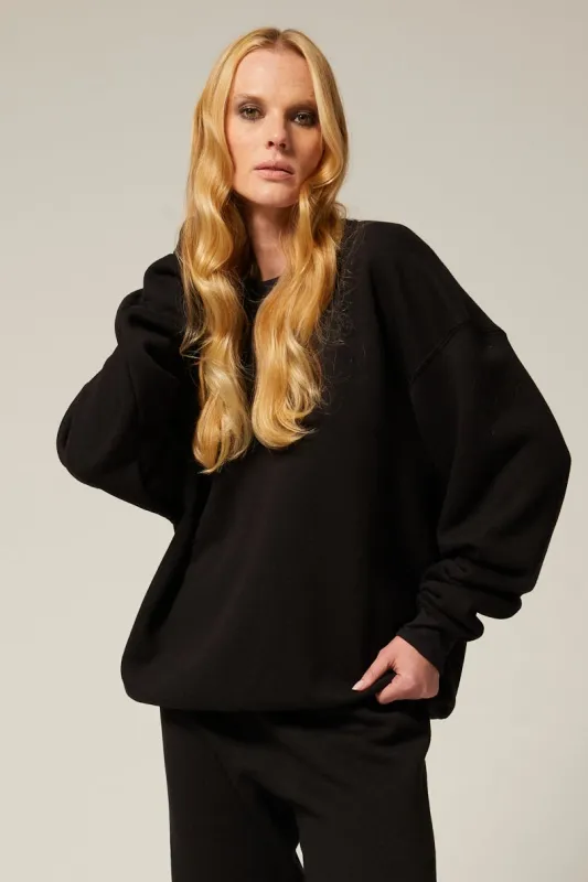 Black Oversized Sweatshirt made by SPRWMN