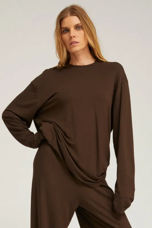 Viscose French Terry Long Sleeve Oversized Tee made by SPRWMN