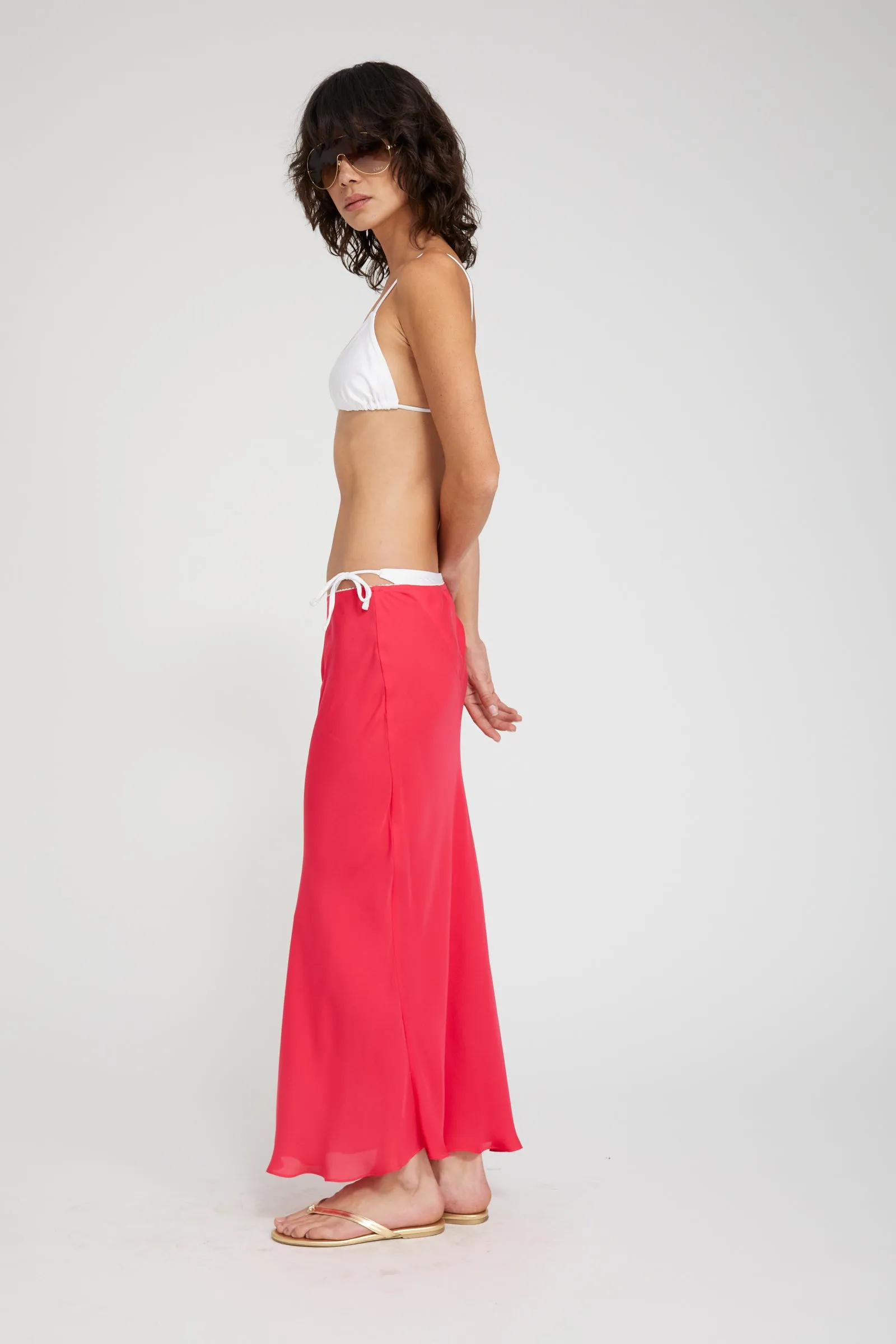 Lara Double Georgette Silk Midi Skirt sold by SPRWMN product image thumbnail 2