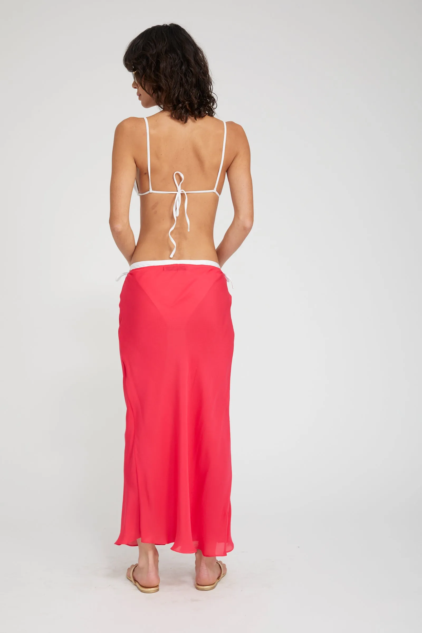 Lara Double Georgette Silk Midi Skirt sold by SPRWMN product image thumbnail 3