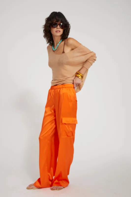 Silk Charmeuse Cargo Pants made by SPRWMN