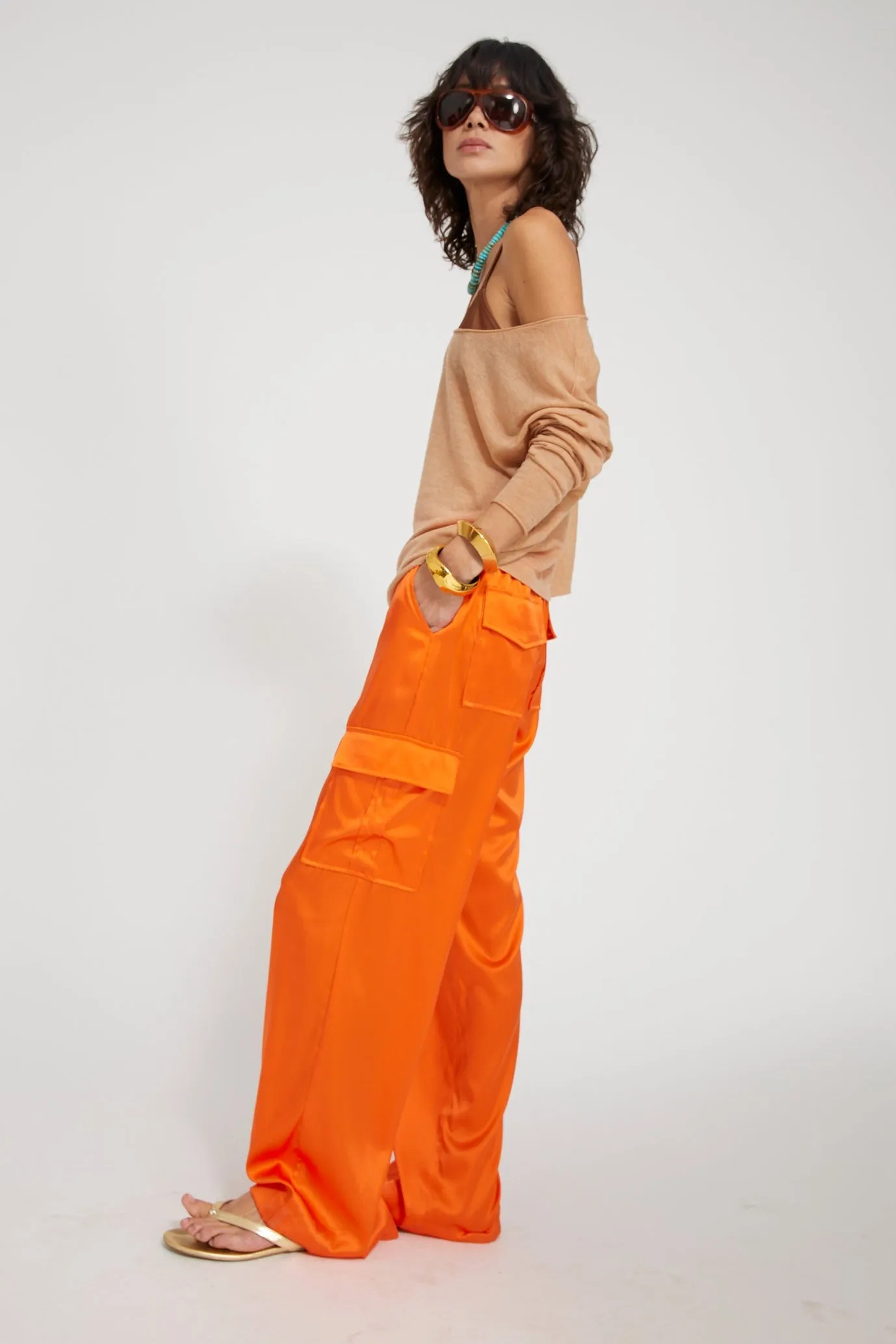 Silk Charmeuse Cargo Pants sold by SPRWMN product image thumbnail 3