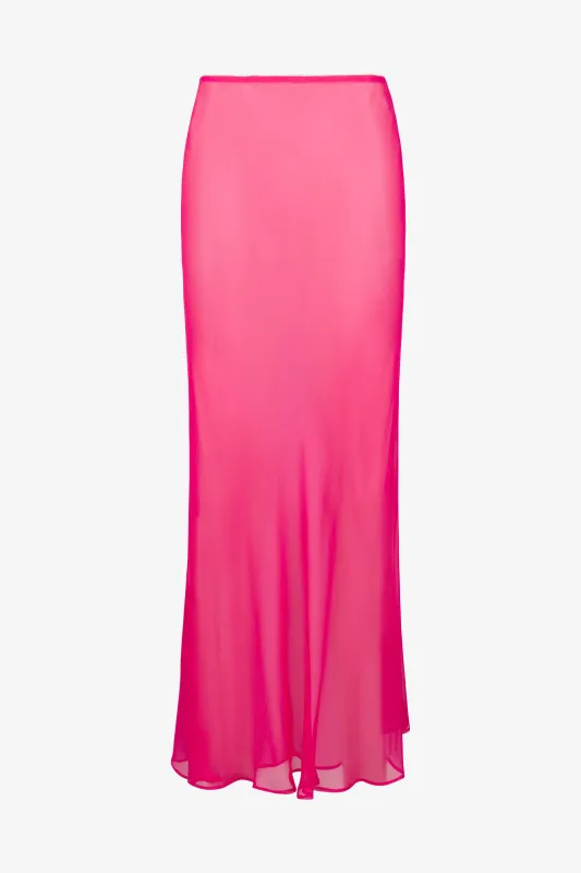 Lara Silk Chiffon Midi Skirt made by SPRWMN