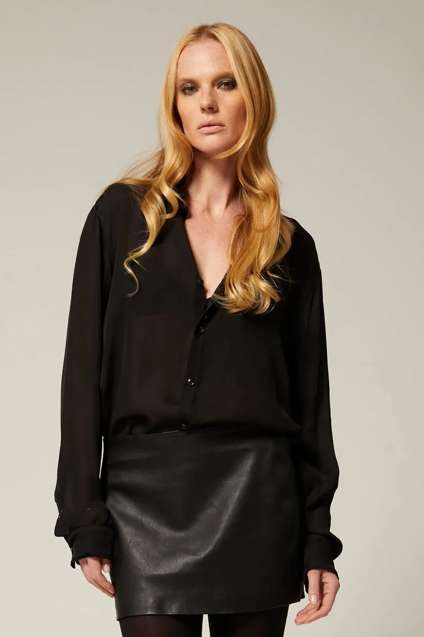 Mara Silk Button Down sold by SPRWMN