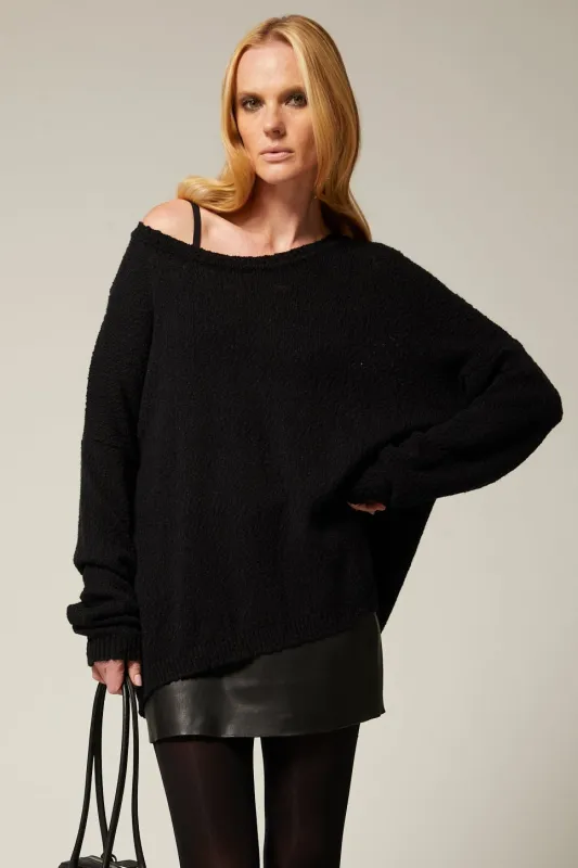 Cashmere Silk Off Shoulder Sweater made by SPRWMN