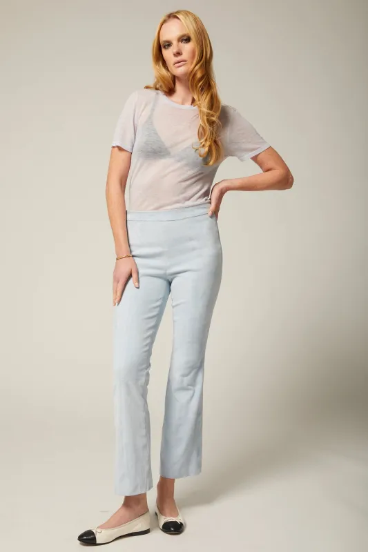 Suede Ankle Flare Pants with Princess Seams made by SPRWMN