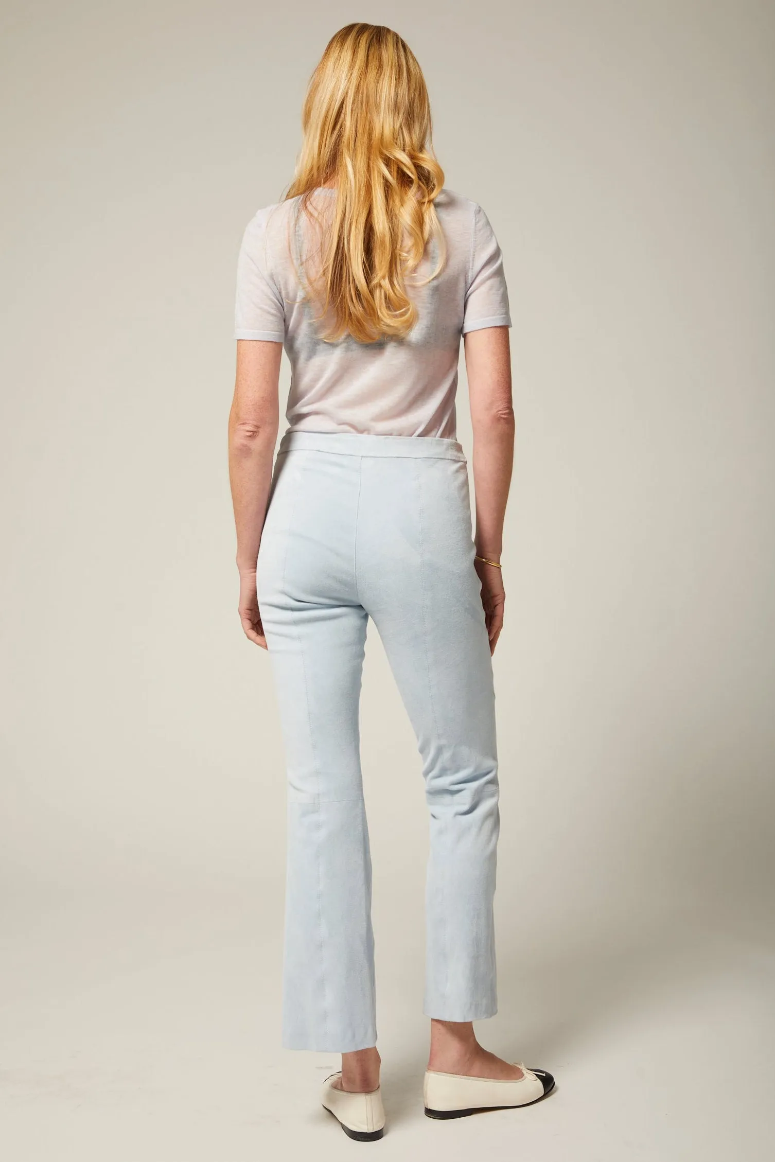 Suede Ankle Flare Pants with Princess Seams sold by SPRWMN product image thumbnail 4