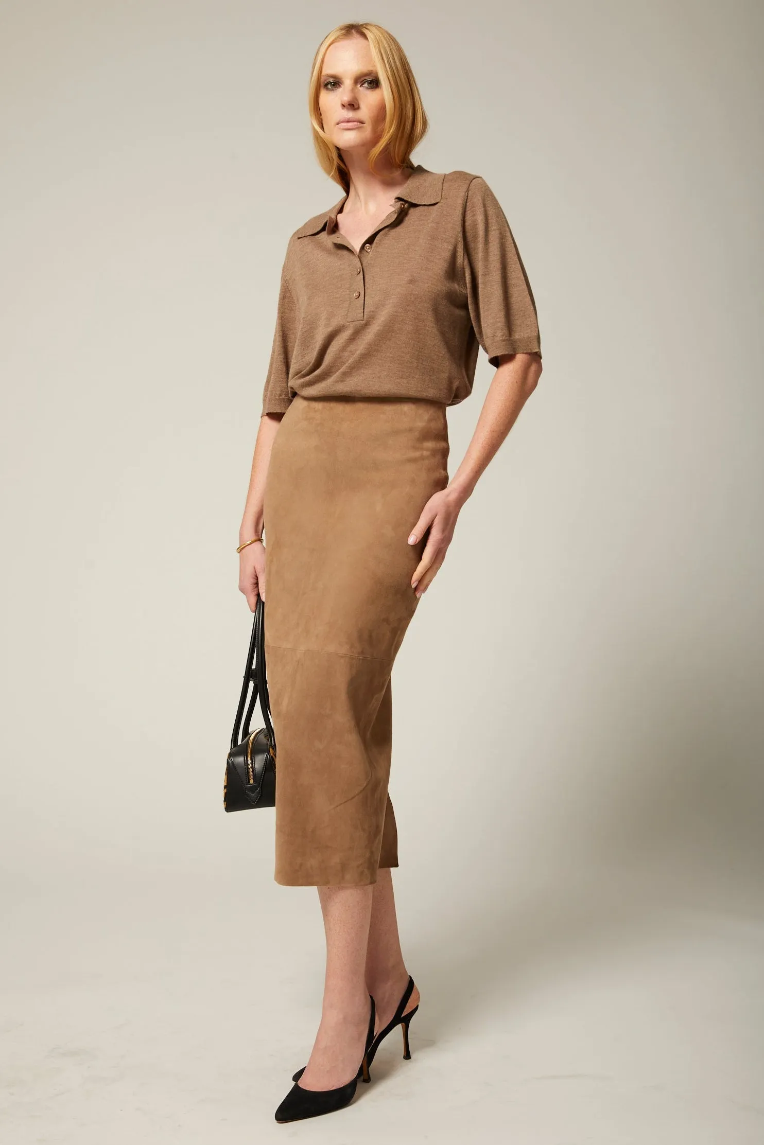 Carolyn Suede Tube Skirt sold by SPRWMN