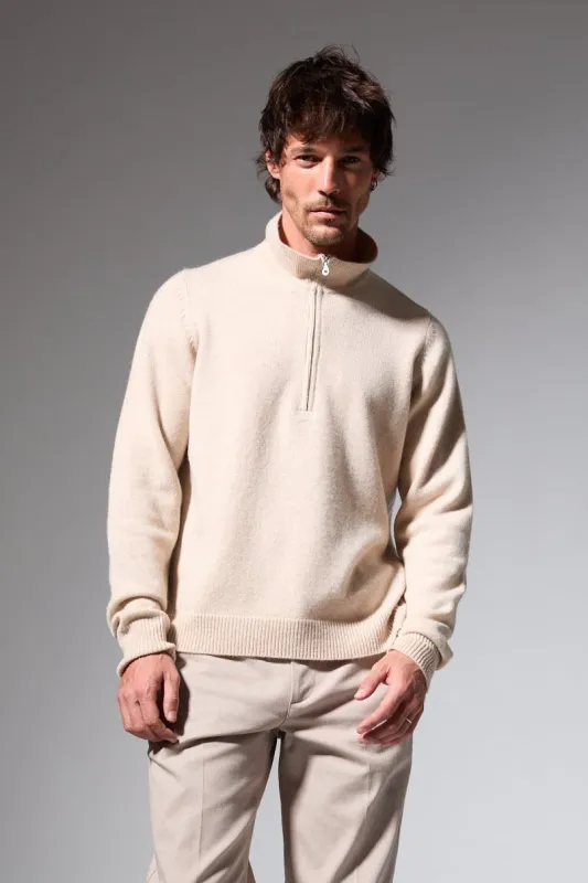 Cashmere Quarter Zip Sweater made by SPRWMN