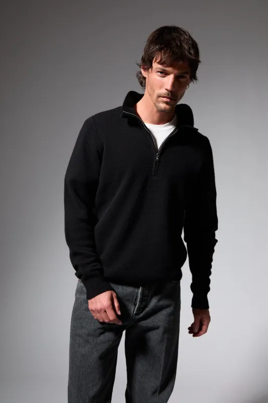 Cashmere Quarter Zip Sweater made by SPRWMN