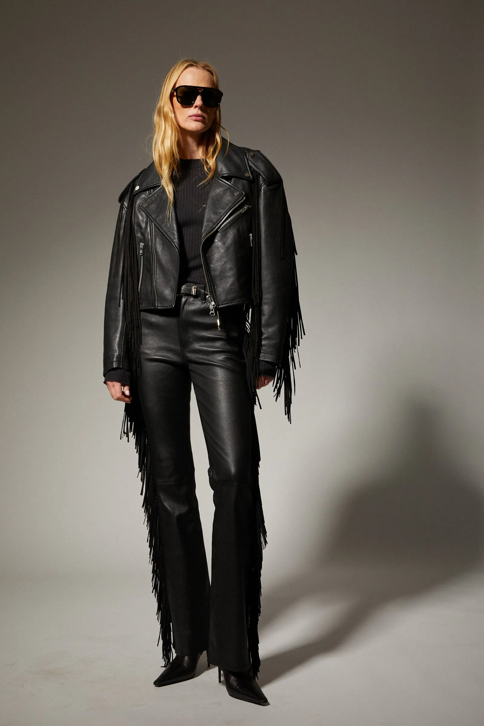 Leather Moto Fringe Jacket sold by SPRWMN product image thumbnail 3