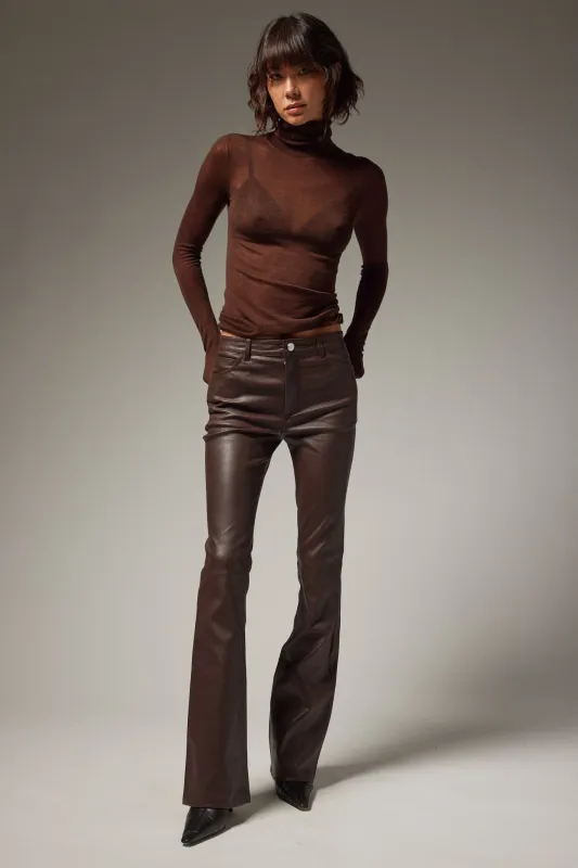 Leather 5 Pocket Micro Flare made by SPRWMN