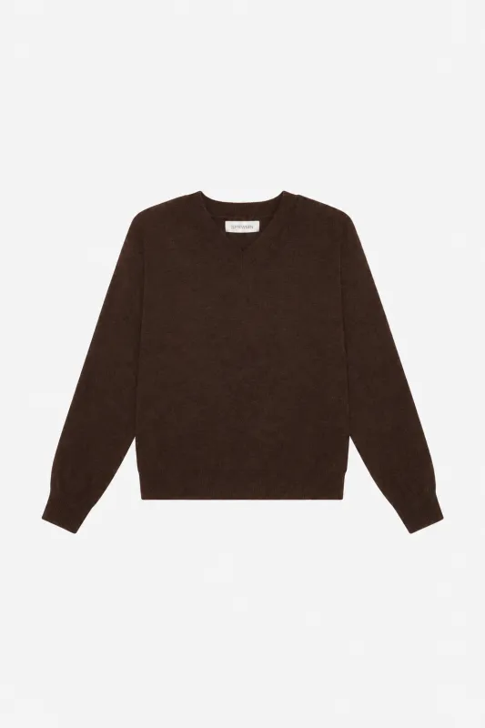 Cashmere Shrunken V Neck made by SPRWMN
