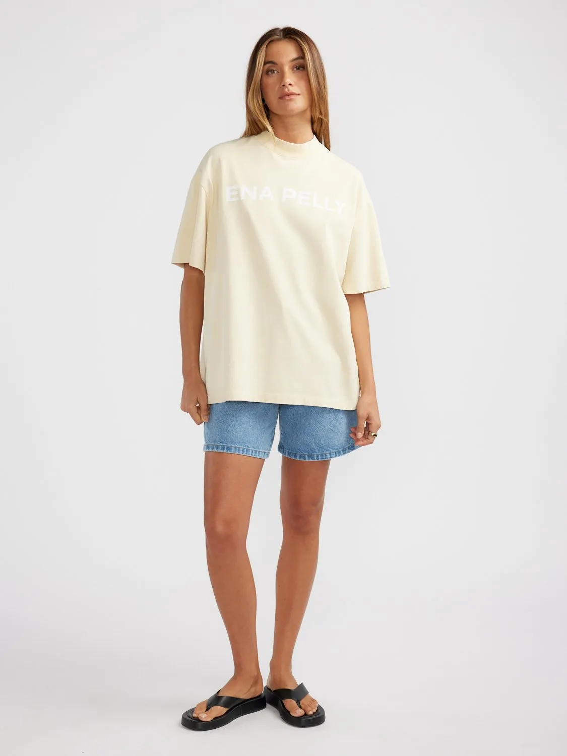 CHLOE OVERSIZED TEE - Lemon sold by Ena Pelly