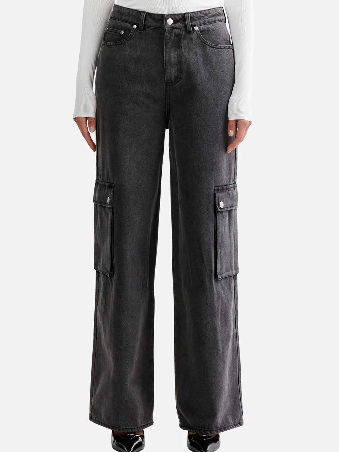 NOVA DENIM CARGO PANT - Charcoal Wash sold by Ena Pelly product image thumbnail 4