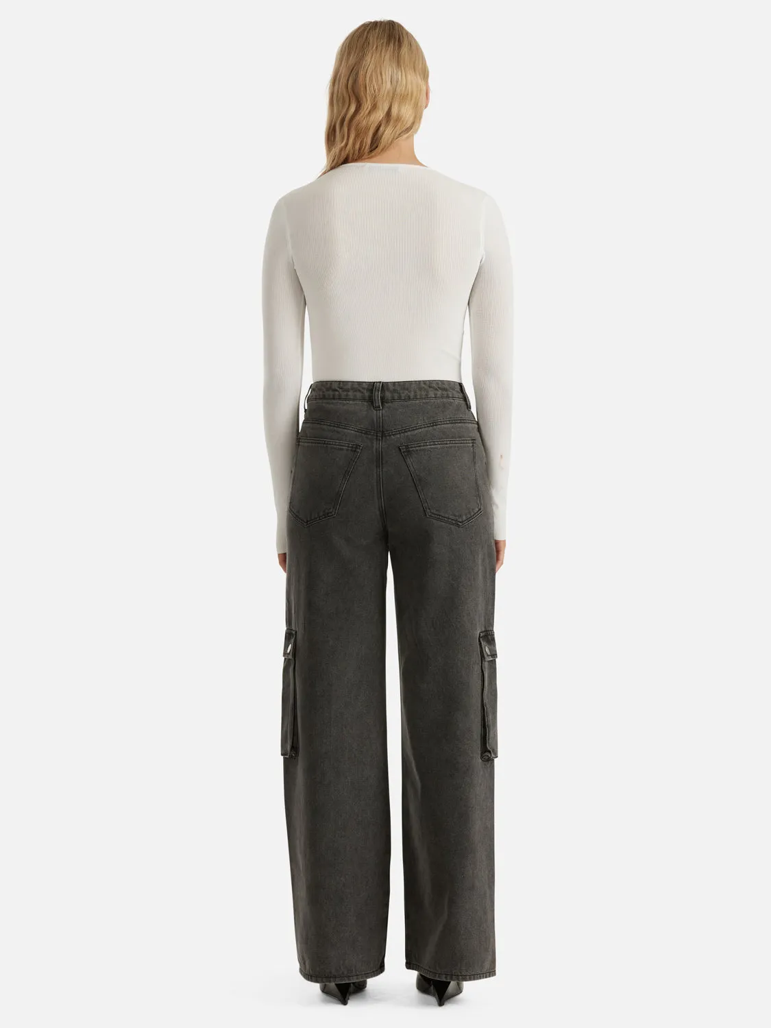 NOVA DENIM CARGO PANT - Charcoal Wash sold by Ena Pelly product image thumbnail 3