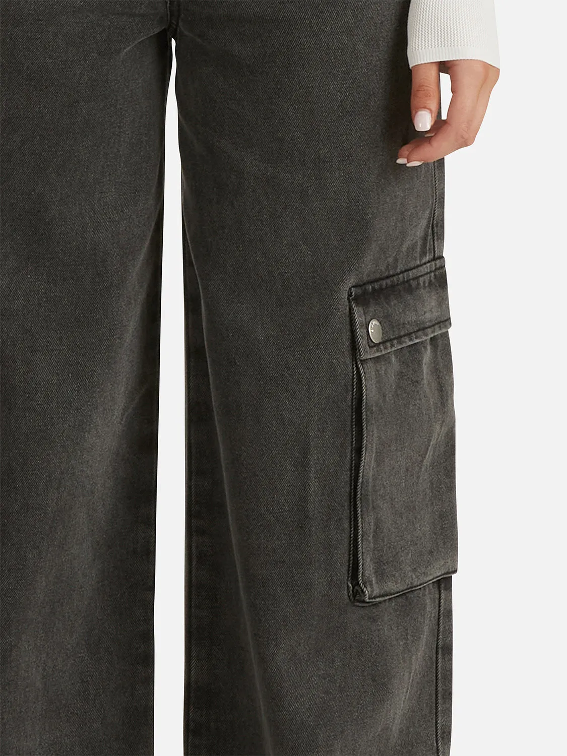 NOVA DENIM CARGO PANT - Charcoal Wash sold by Ena Pelly product image thumbnail 5