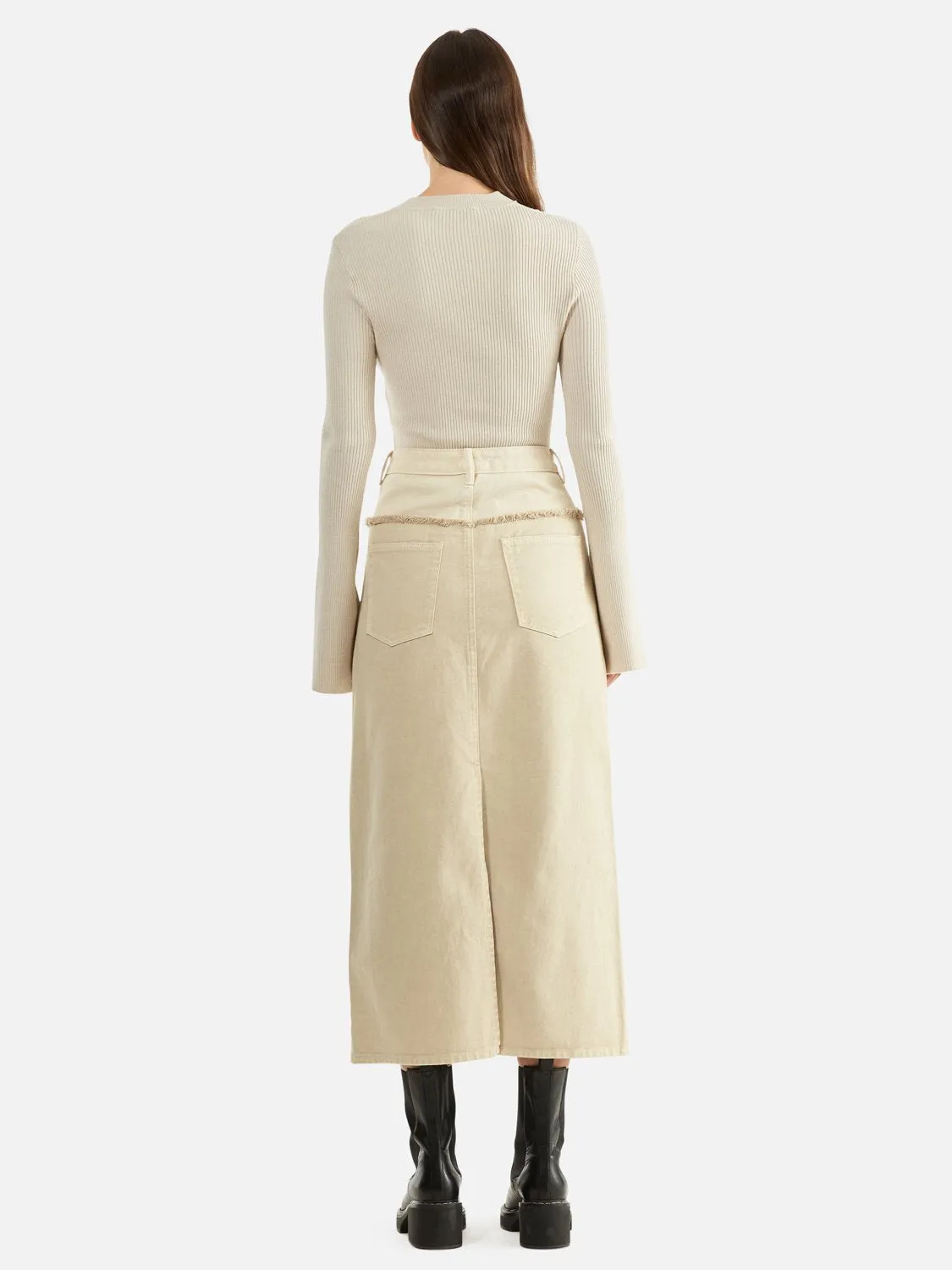 Rylie Two Tone Denim Maxi Skirt - Off White sold by Ena Pelly product image thumbnail 3