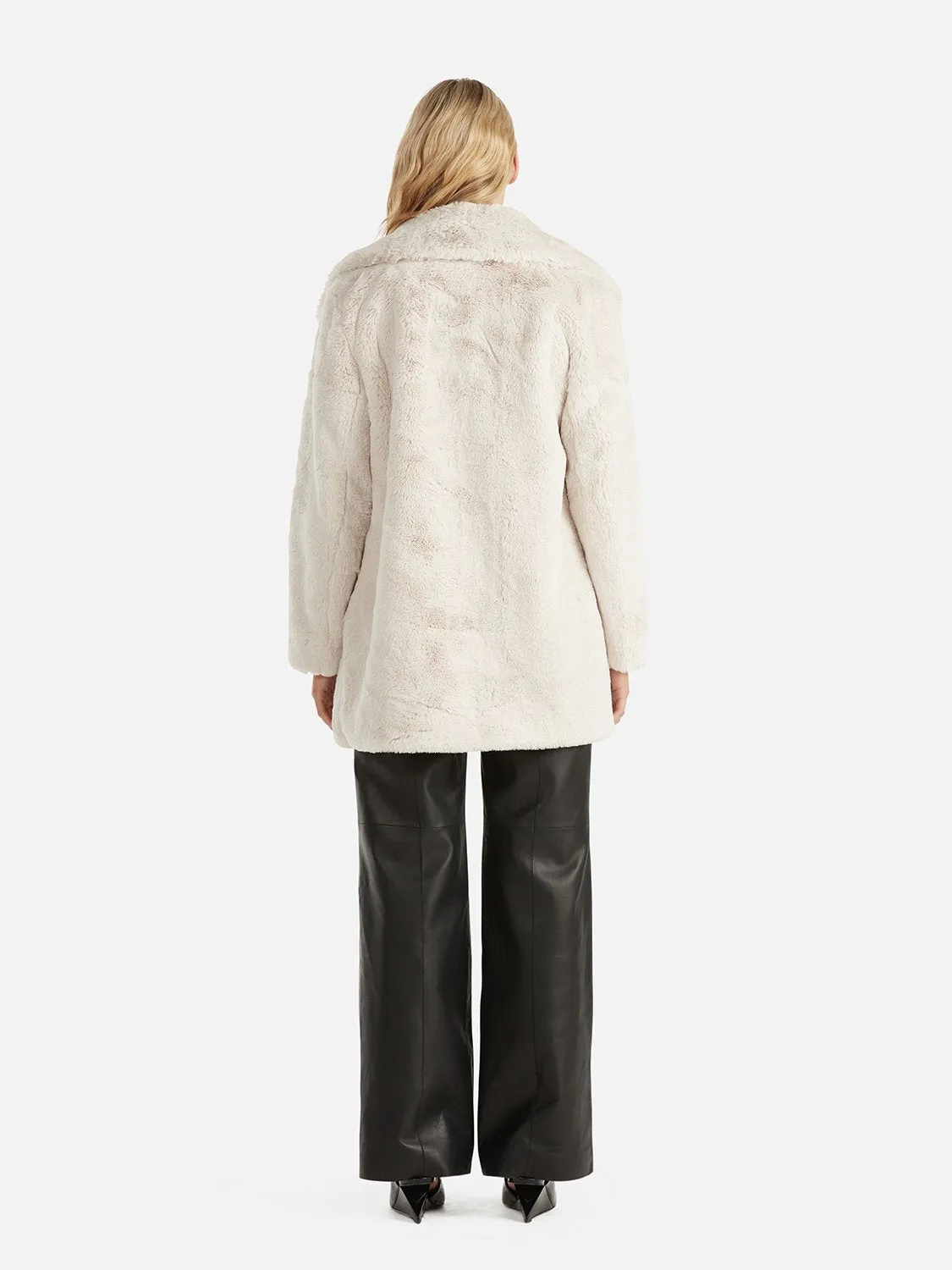 Minimalist Faux Fur Jacket - Bone sold by Ena Pelly product image thumbnail 3