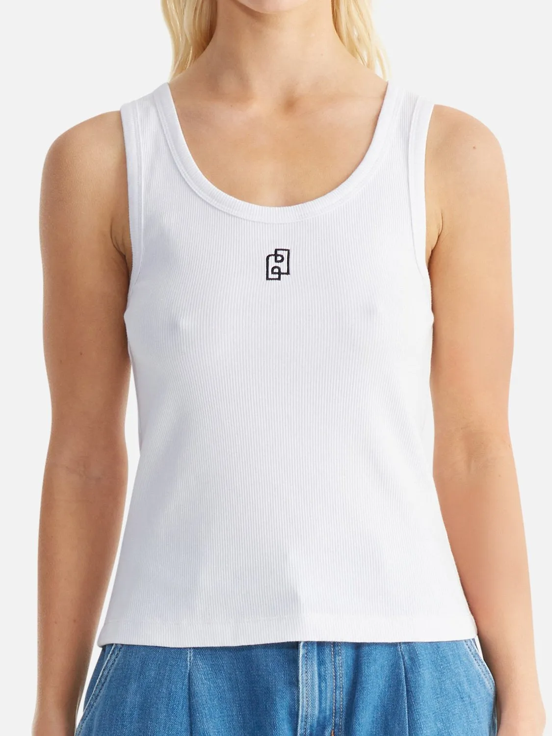 Kendall Monogram Tank - White sold by Ena Pelly product image thumbnail 4