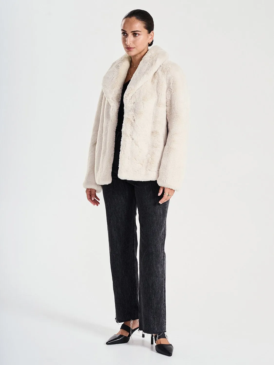 Marni Faux Fur Jacket - Bone sold by Ena Pelly product image thumbnail 2