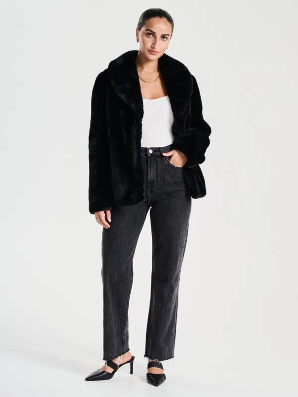 Marni Faux Fur Jacket - Black sold by Ena Pelly