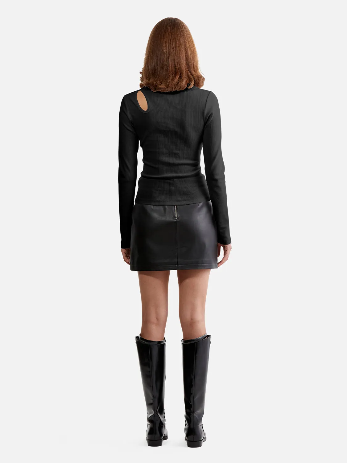 NORA CUT OUT LONG SLEEVE TOP - BLACK sold by Ena Pelly product image thumbnail 3