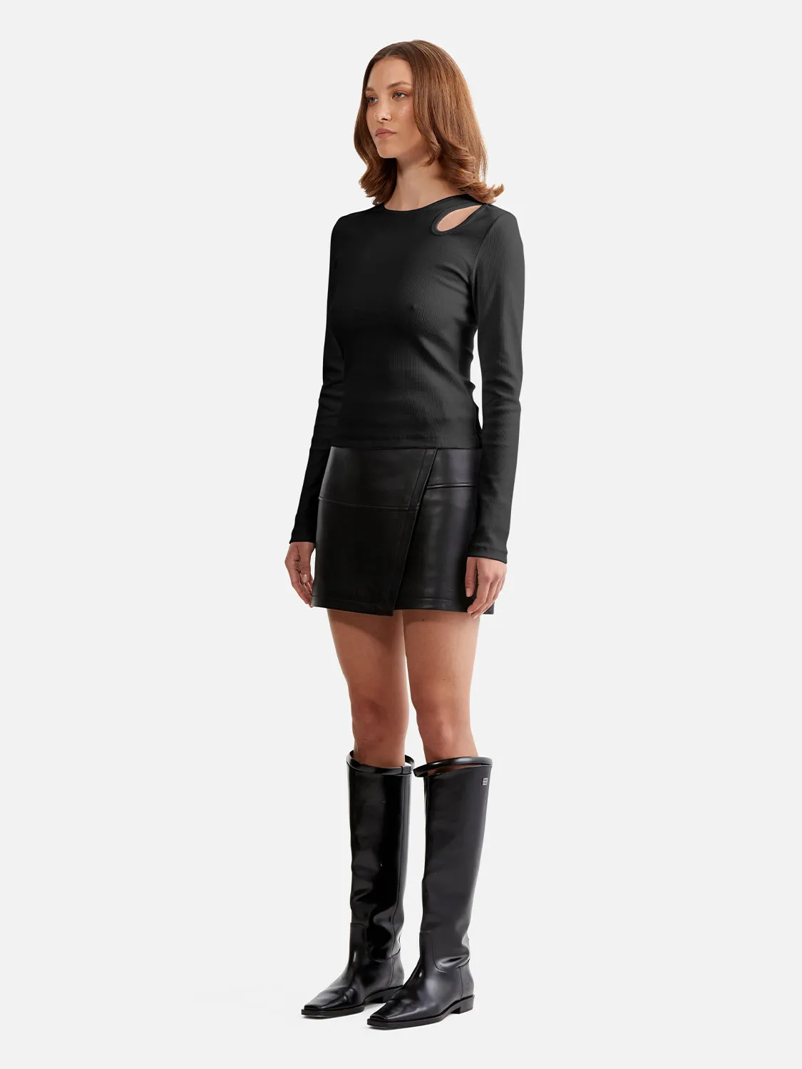 NORA CUT OUT LONG SLEEVE TOP - BLACK sold by Ena Pelly product image thumbnail 2