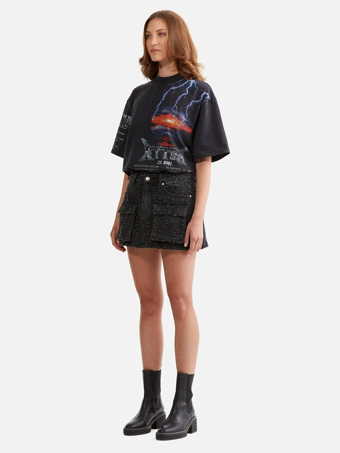 Blossom Denim Mini Skirt - Charcoal Wash sold by Ena Pelly product image thumbnail 2