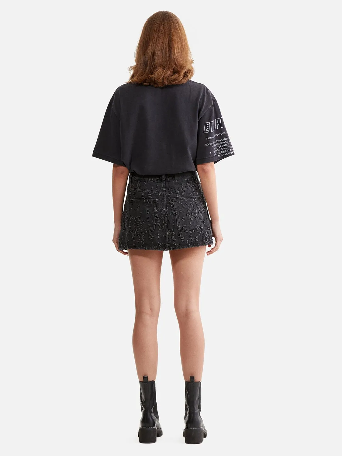 Blossom Denim Mini Skirt - Charcoal Wash sold by Ena Pelly product image thumbnail 3