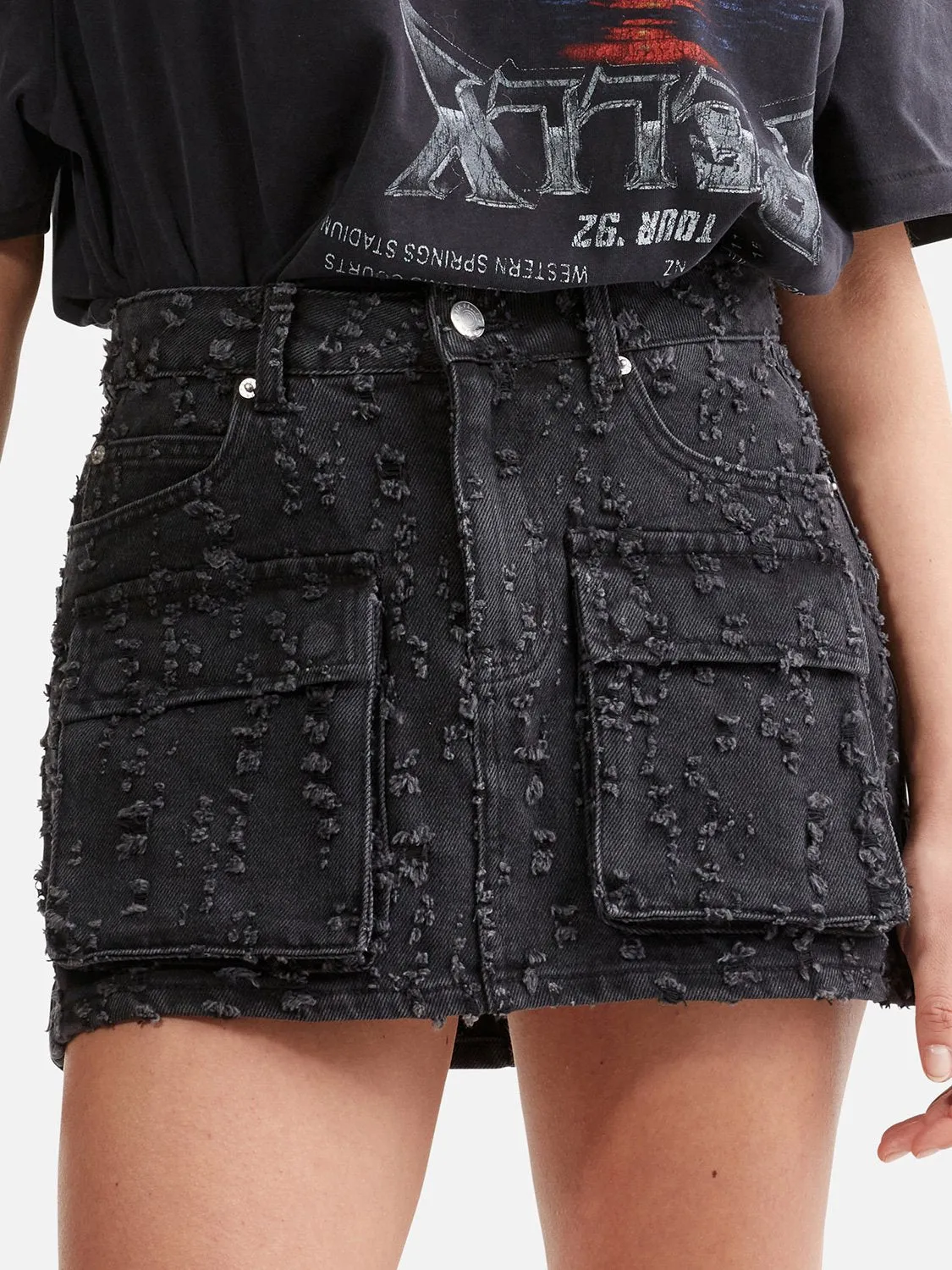 Blossom Denim Mini Skirt - Charcoal Wash sold by Ena Pelly product image thumbnail 4