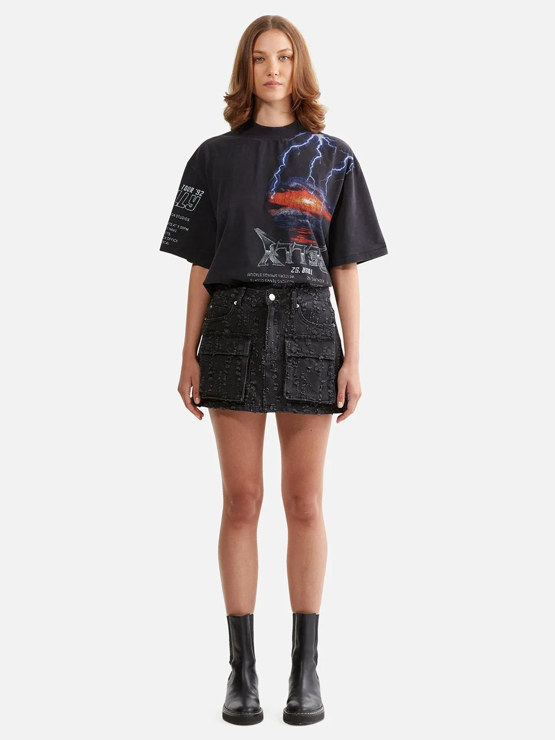 Blossom Denim Mini Skirt - Charcoal Wash sold by Ena Pelly