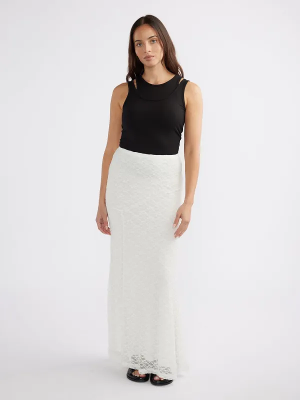 HOPE LACE SKIRT - White sold by Ena Pelly