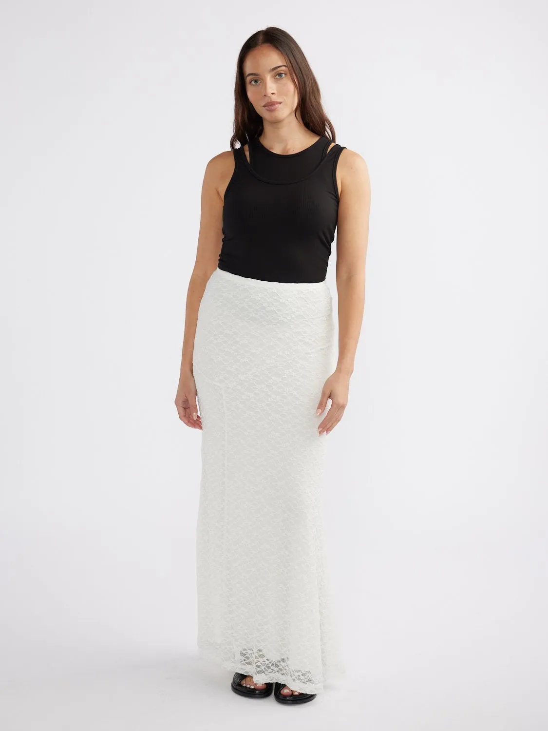HOPE LACE SKIRT - White sold by Ena Pelly