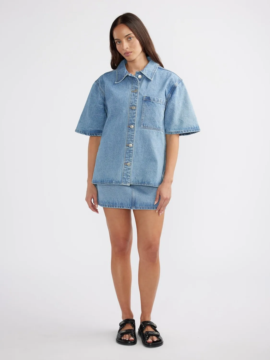 REESE OVERSIZED DENIM SHIRT sold by Ena Pelly product image thumbnail 3