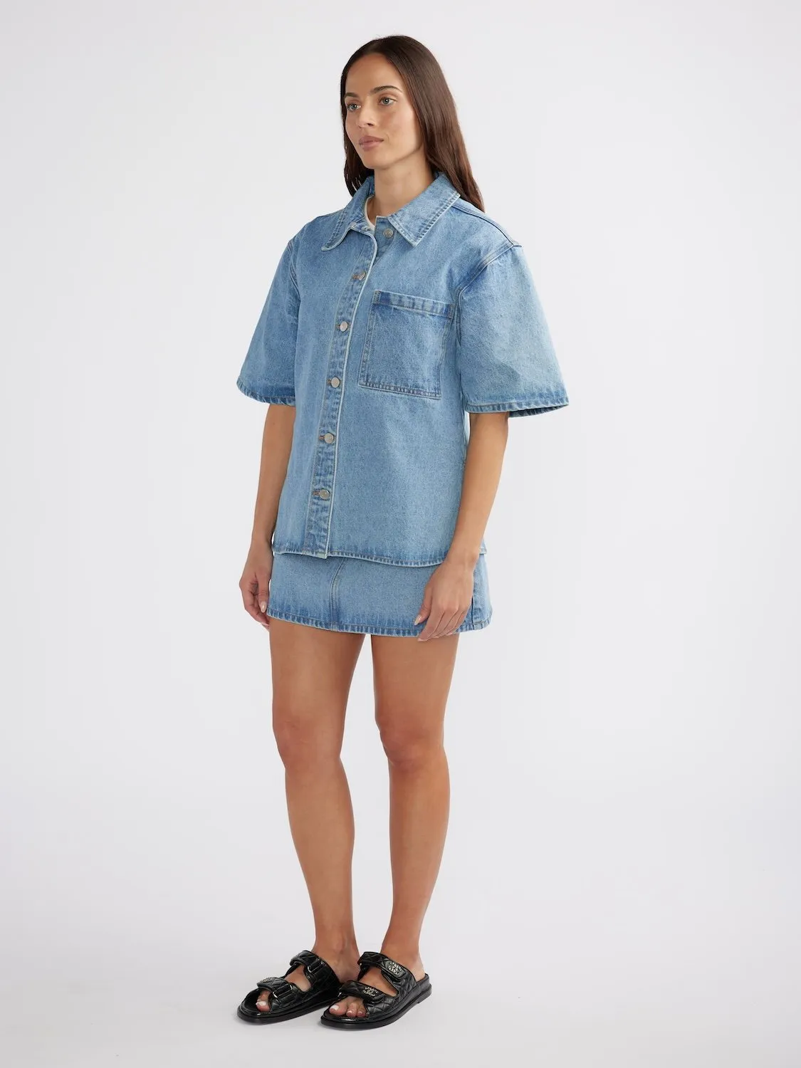 REESE OVERSIZED DENIM SHIRT sold by Ena Pelly product image thumbnail 4