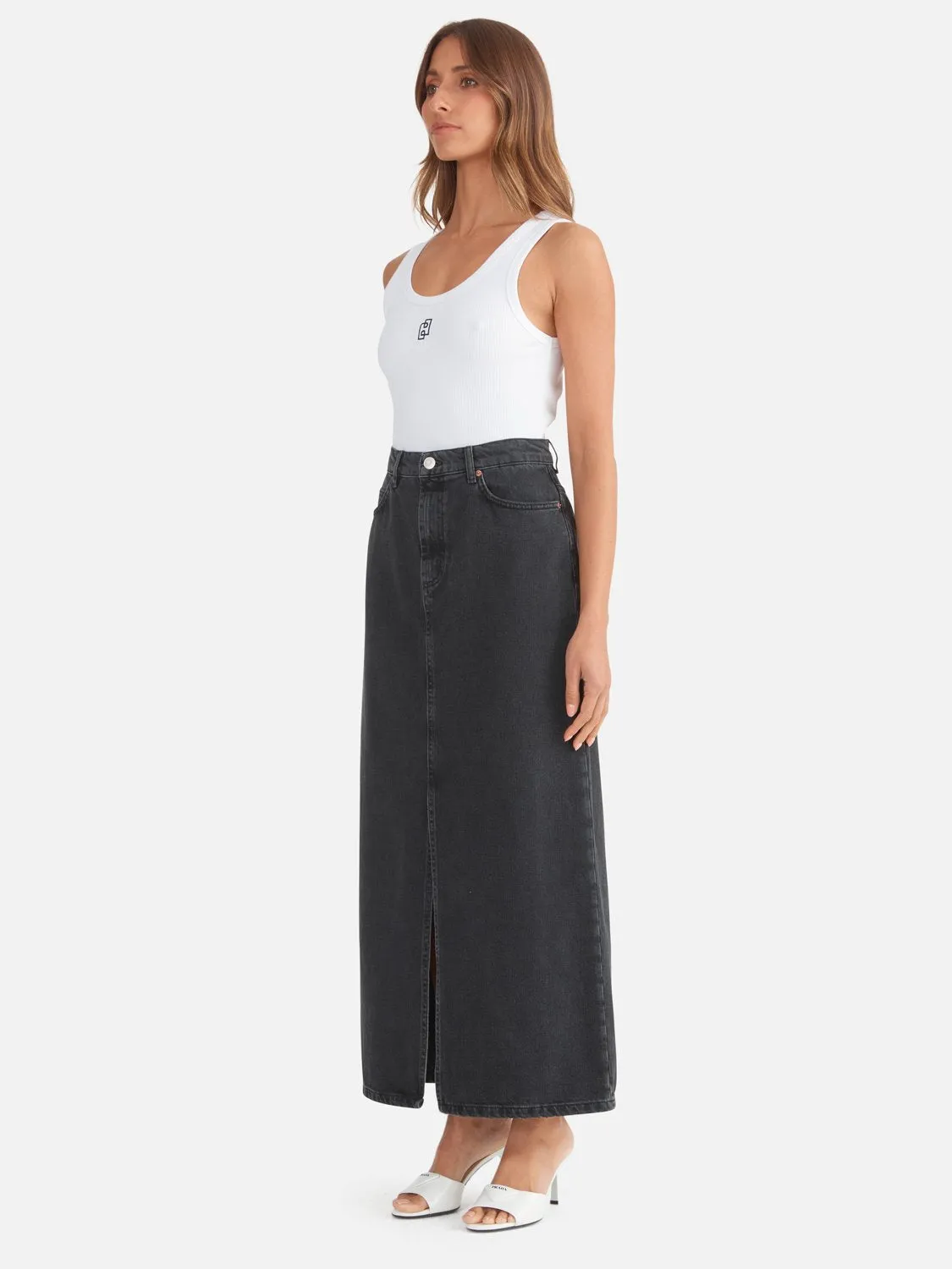 Natalie Denim Skirt - Washed Black Rigid sold by Ena Pelly product image thumbnail 2
