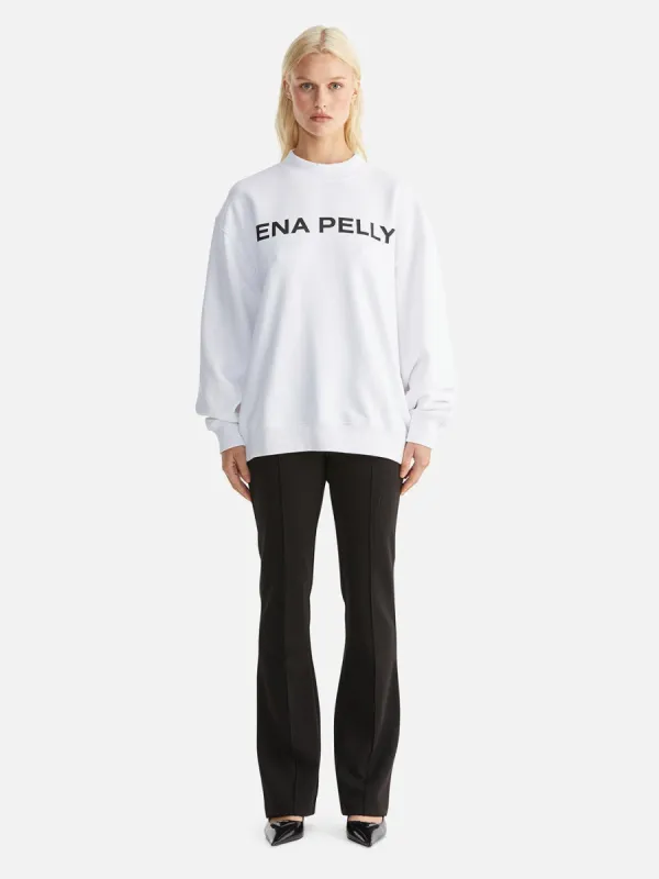Chloe Oversized Sweater Core Logo - White sold by Ena Pelly