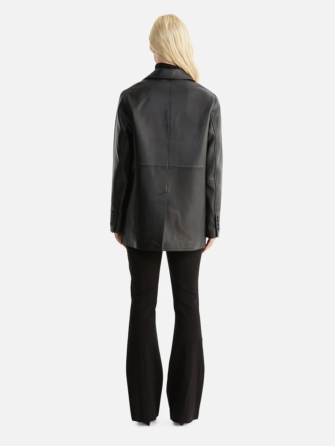 Charlotte Oversized Leather Blazer - Black sold by Ena Pelly product image thumbnail 3