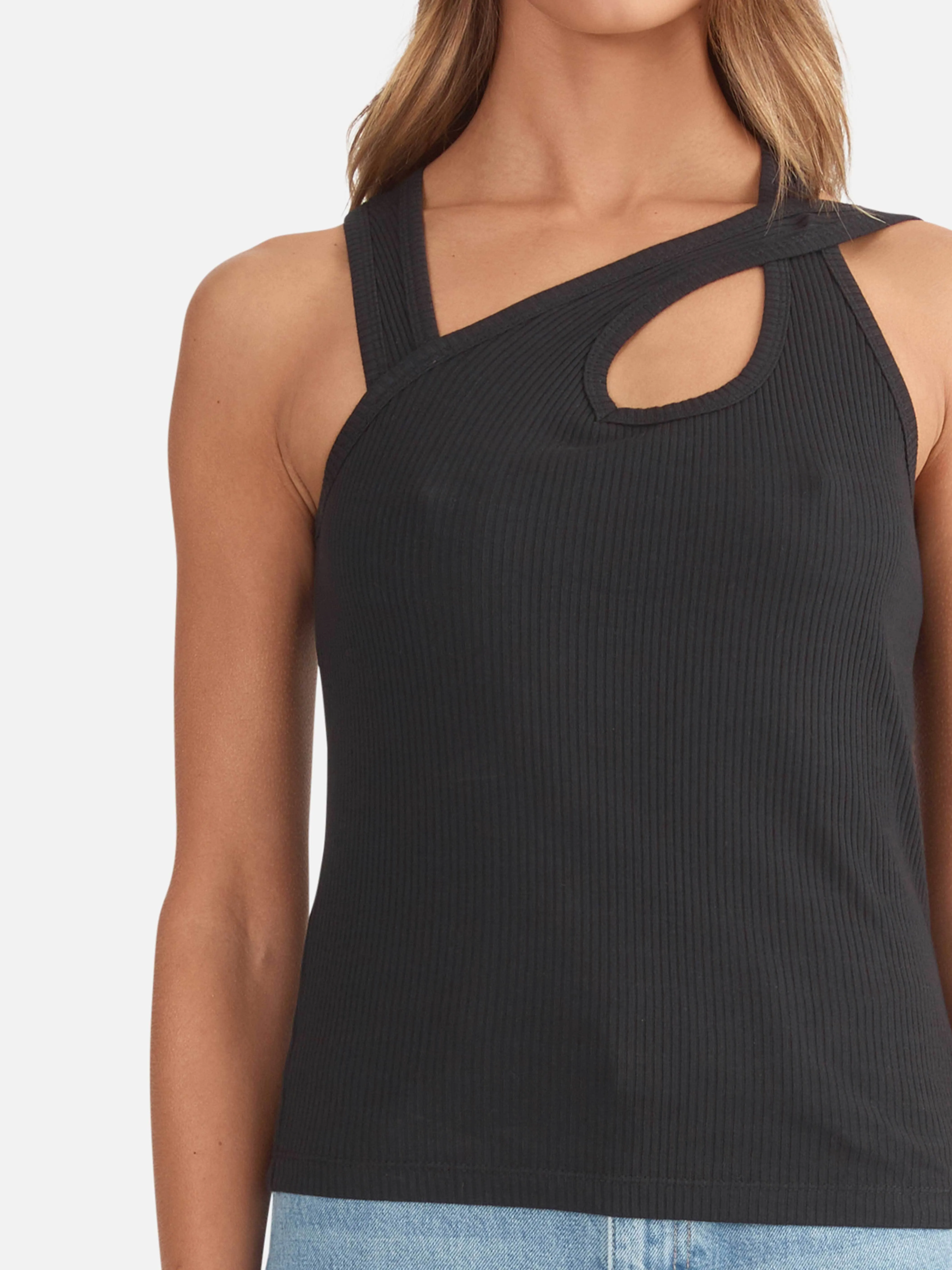 Emma Ribbed Asymmetric Top - Black sold by Ena Pelly product image thumbnail 4