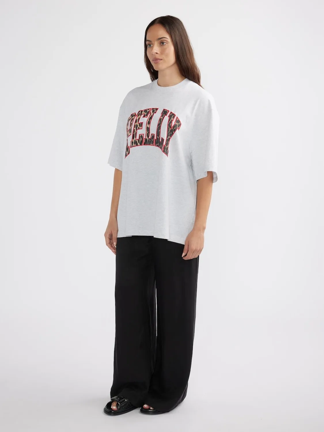 LEOPARD COLLEGIATE TEE - White Marle sold by Ena Pelly product image thumbnail 2