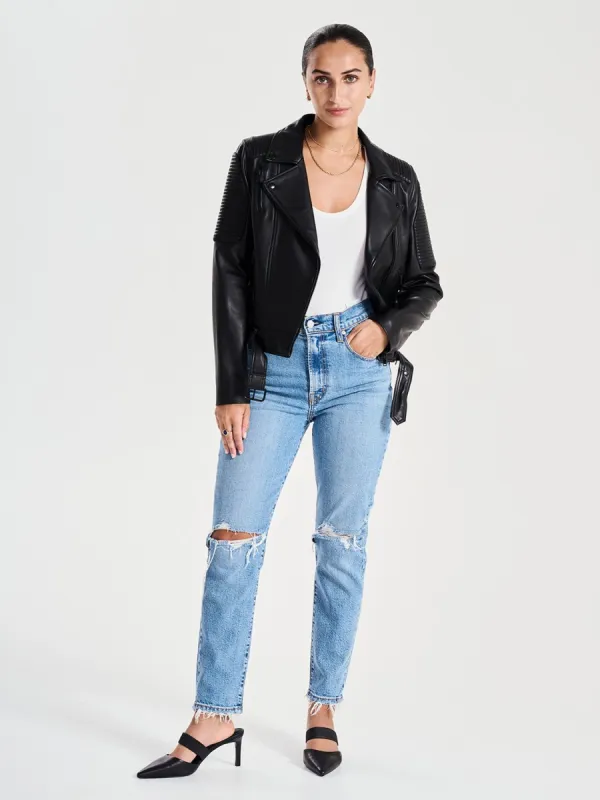 Classic Biker Jacket - Black/ Black sold by Ena Pelly
