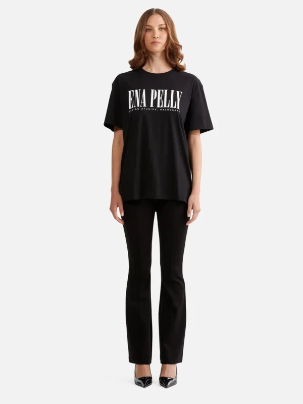 JESSIE OVERSIZED TEE CITY LOGO - BLACK sold by Ena Pelly